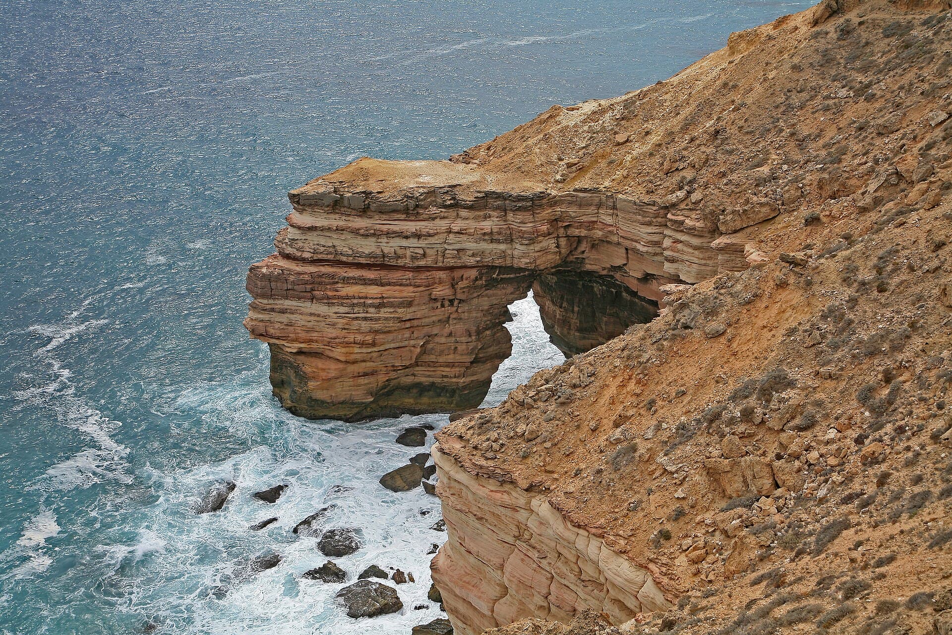 Sea stacks and layered cliffs on the Kalbarri coast