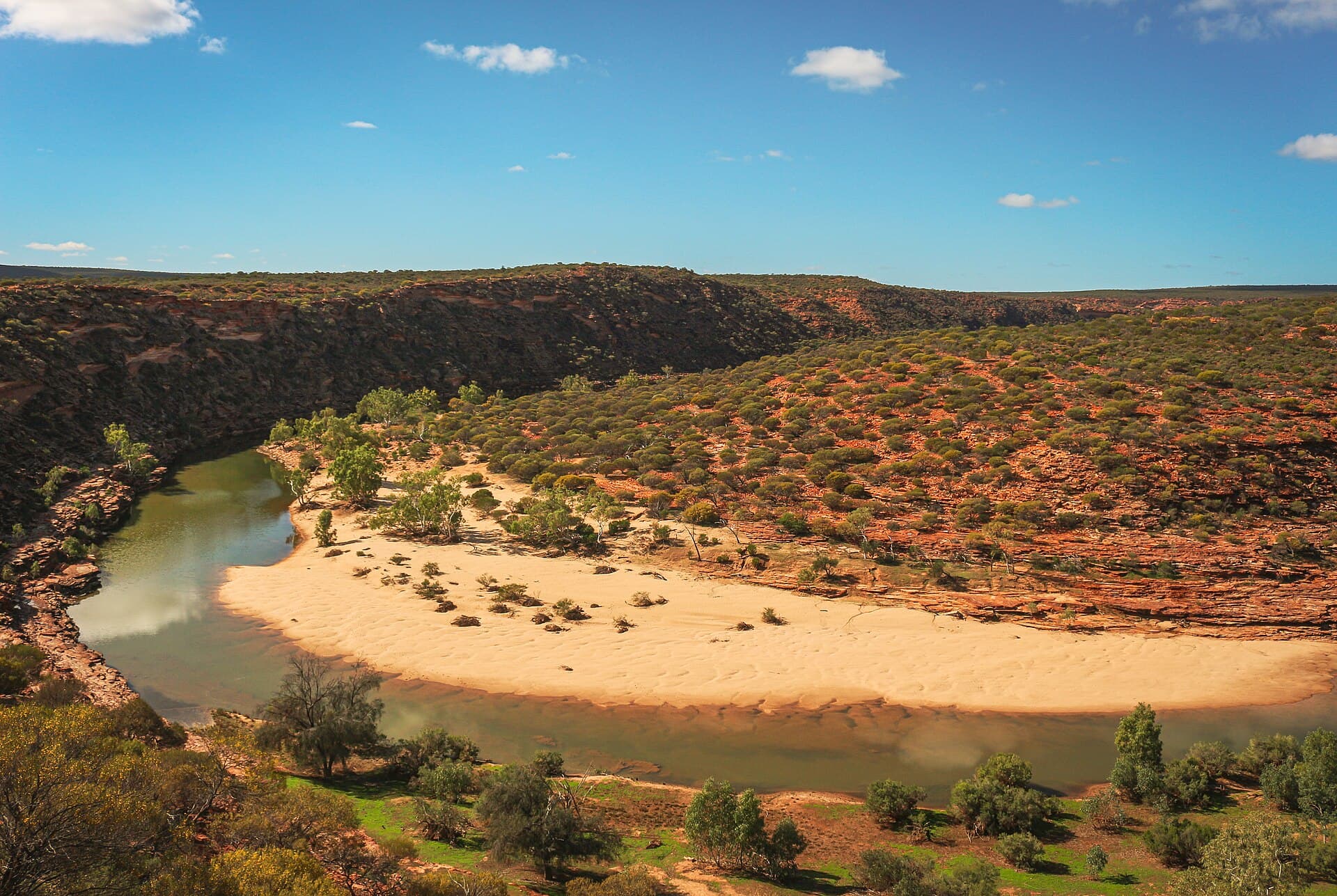 Visitors approaching Nature’s Window above the Murchison River gorge